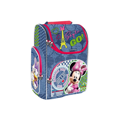 Ghiozdan scoala fete STARPAK model Minnie Mouse carcasa tare hardbag spate ergonomic baza cauciucata elemente reflectorizante si compartiment cu organizator