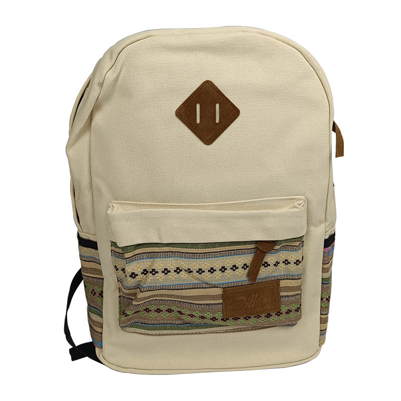 Ghiozdan student Willgo culoare crem 40 cm recomandat incepand cu clasa a V-a cu compartimente cu fermoar si design minimalist pentru adolescenti