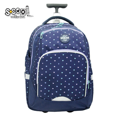 Ghiozdan trolley Urban, HEARTS, 46x34x20 cm - S-COOL