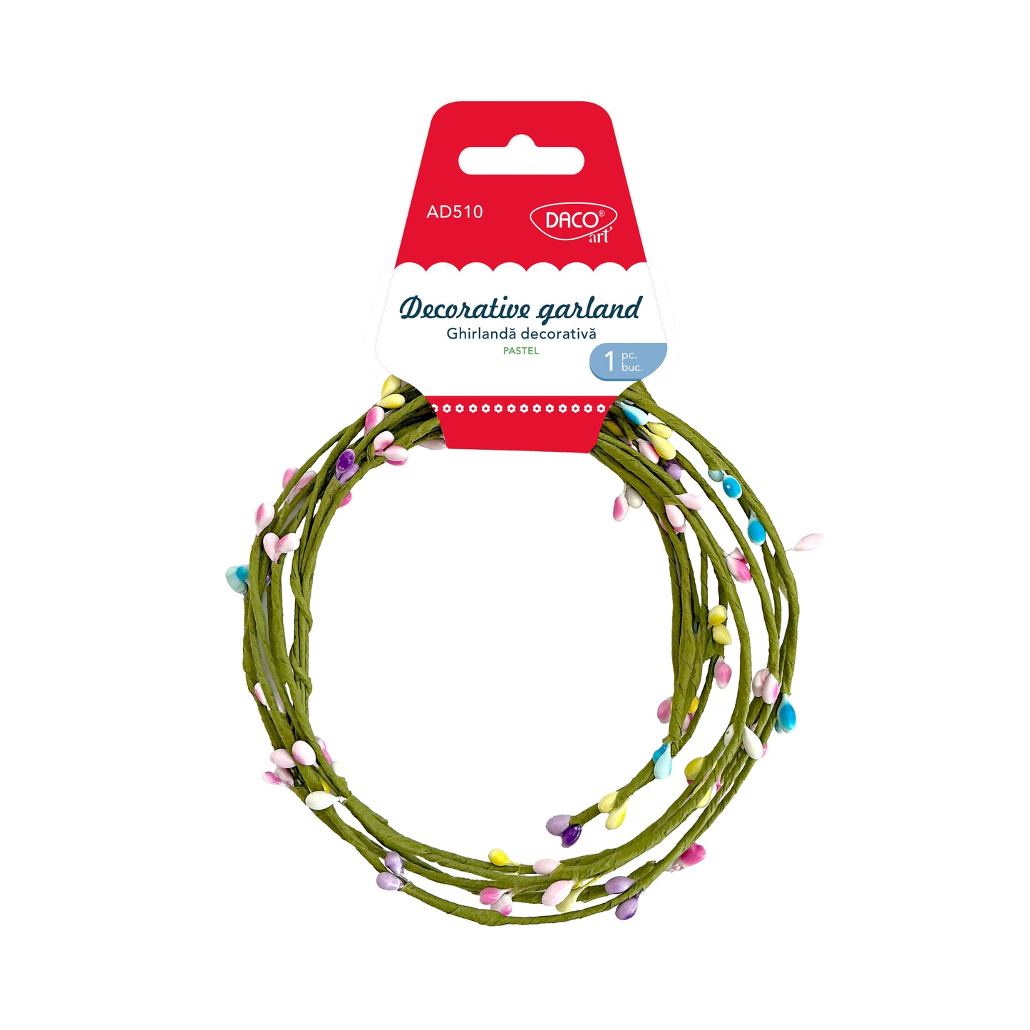 Ghirlandă decorativă flexibilă Dacoart de 3.7 metri, realizată din sârmă și plastic, ideală pentru ornamente handmade, proiecte DIY și decorațiuni festive
