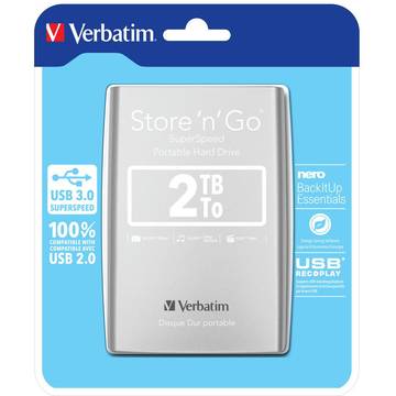 Hard disk extern Verbatim Store 'n' Go, 2 TB, 2.5 inch, USB 3.0