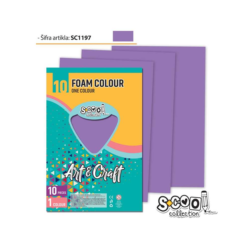 Hartie buretata, liliac, 10buc/set, 20x30 cm - S-COOL