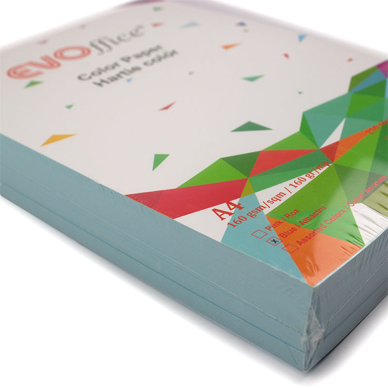 Carton Albastru Pastel A4, 160 G/Mp, 250 Coli/Top Evoffice
