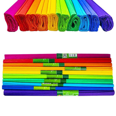 Hartie creponata 200x50cm, Curcubeu, 10 culori/set - Koh-I-Noor