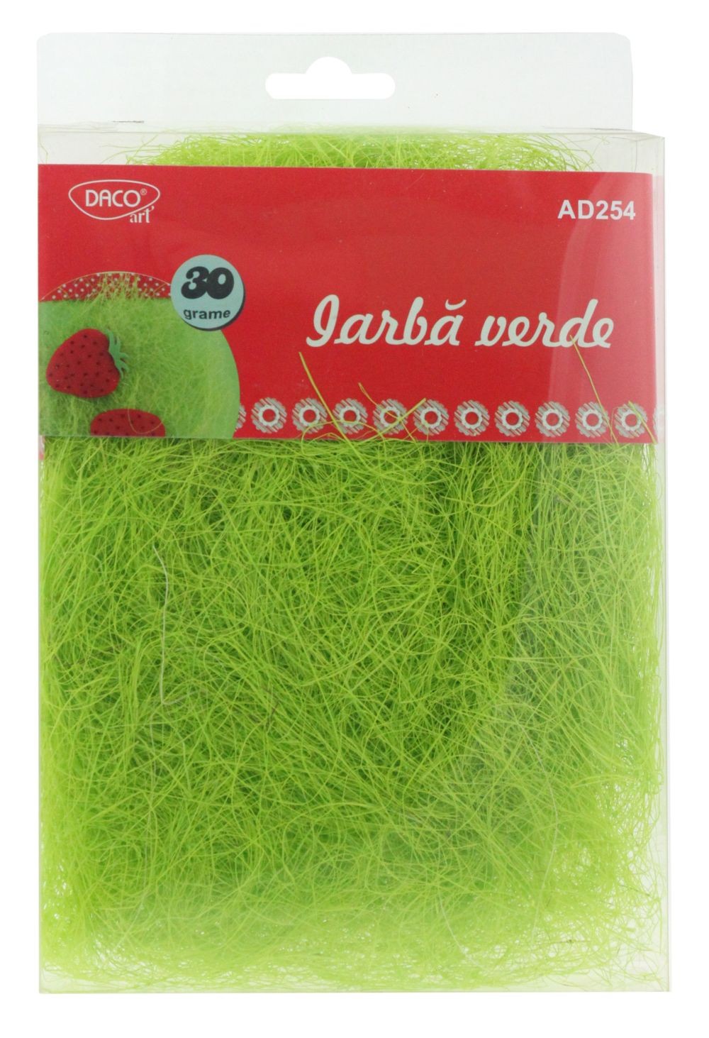 Iarbă decorativă din sisal verde intens Dacoart, 30g, ideală pentru machete, aranjamente florale și decoruri tematice handmade