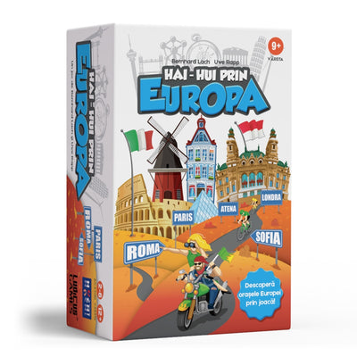 Joc educativ de geografie Hai Hui prin Europa HUCH cu 178 de carduri de locație și pietre prețioase