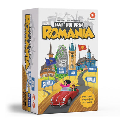 Joc educativ de geografie Hai Hui prin România HUCH cu 178 de carduri de locație și pietre prețioase.