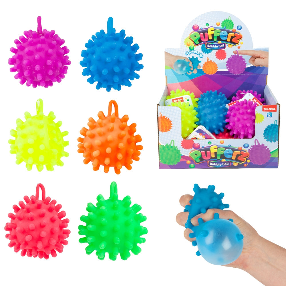 Jucarie Pufferz, Minge cu tepi, 9 cm - Toi-Toys