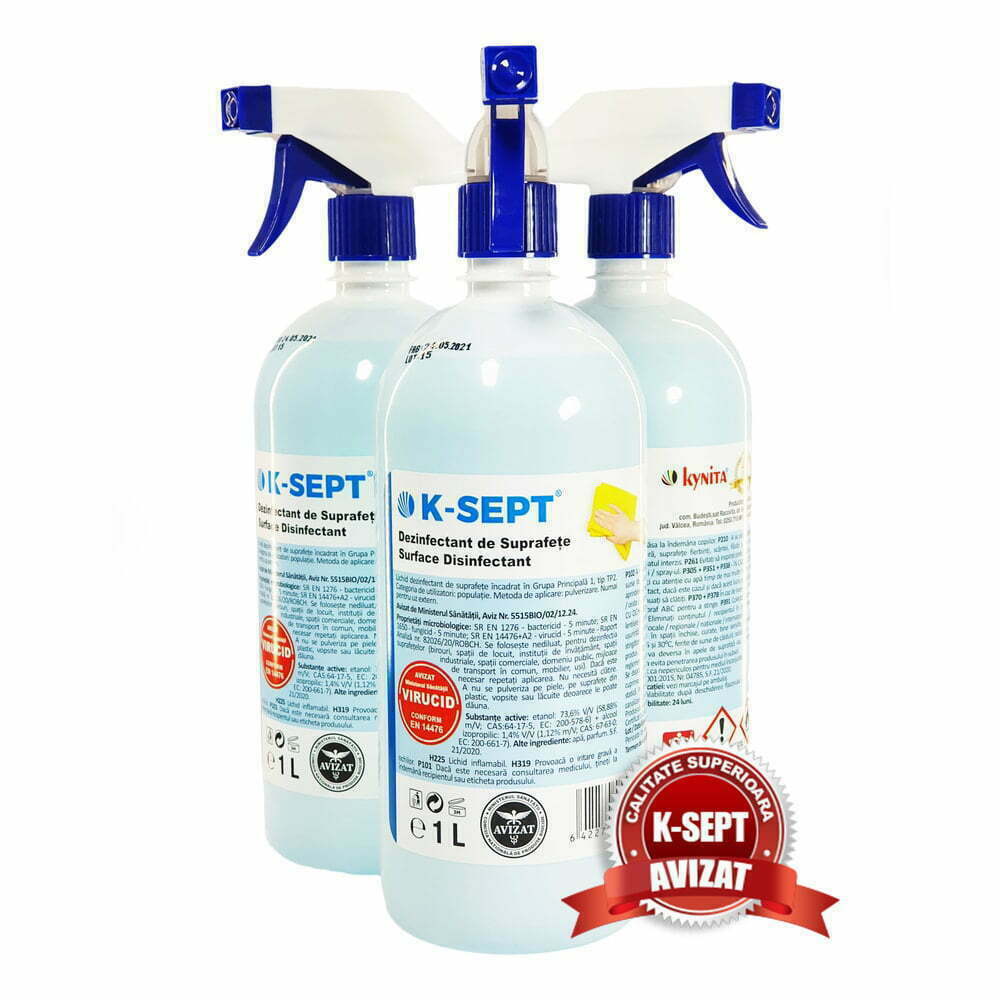 Dezinfectant De Suprafete 75% Alcool K-Sept 1L Cu Pulverizator