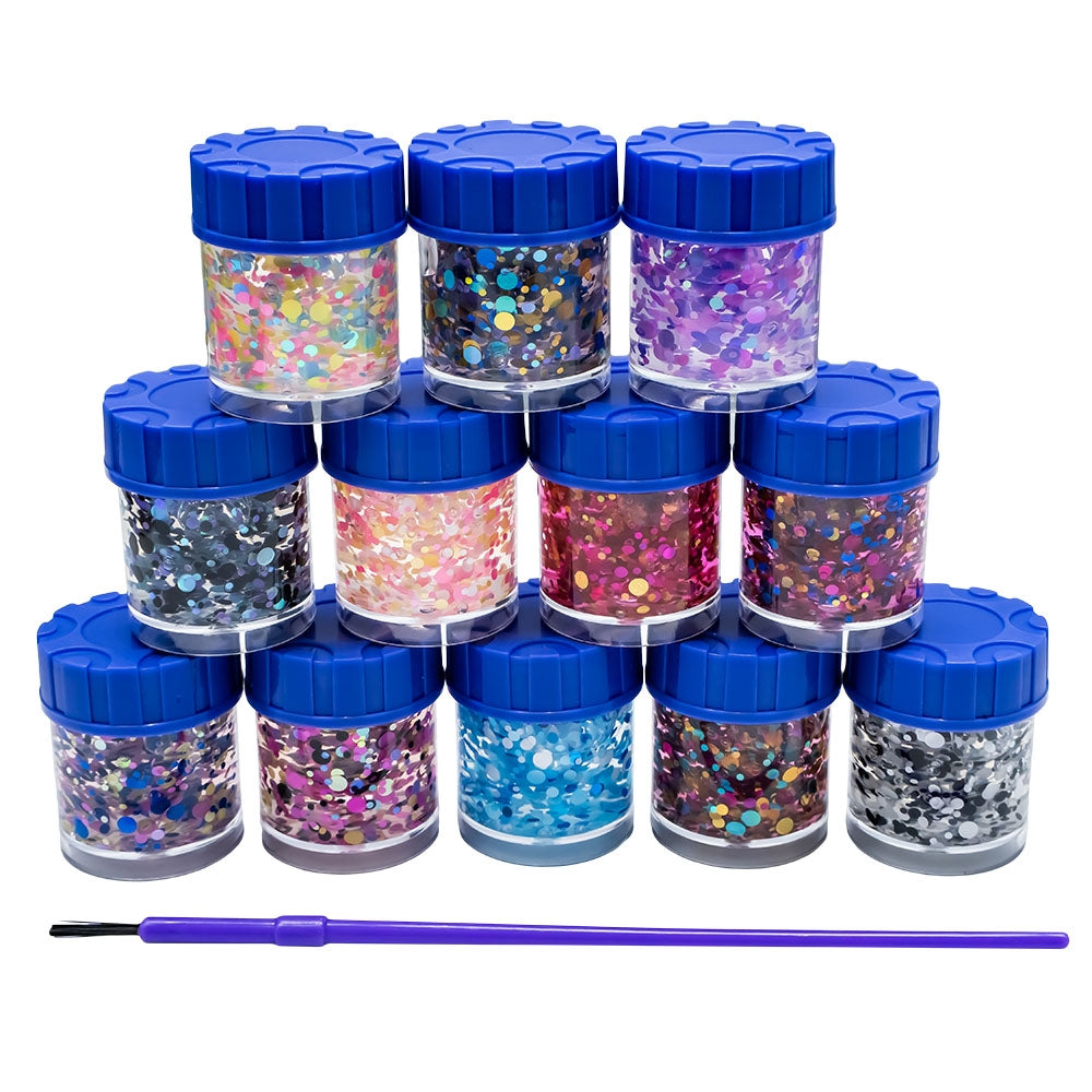 Lipici cu glitter, 15g, 12 buc/set - NEBO