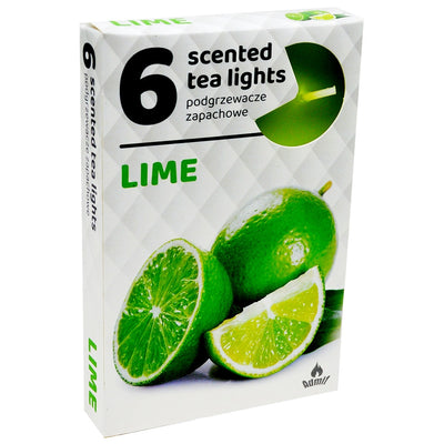 Lumanari pastila, Lime, diametru 2cm, 6 buc/set