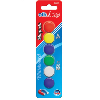 Magneti color, rotunzi, 20 mm, 6 buc/set - OFFISHOP