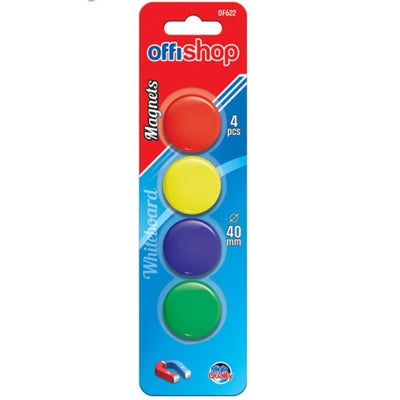 Magneti color, rotunzi. 40 mm, 4 buc/set - OFFISHOP