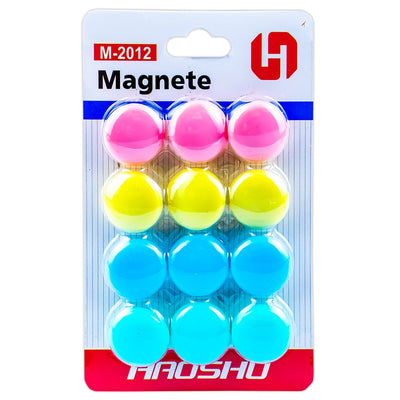 Magneti culori pastel, rotunzi, 20mm, 12 buc/set