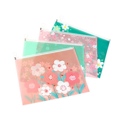 Mapa A4, inchidere zip, model floral, OFFISHOP