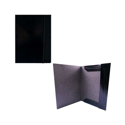 Mapa F4 cu elastic, carton, 600g/mp, neagra - OFFISHOP