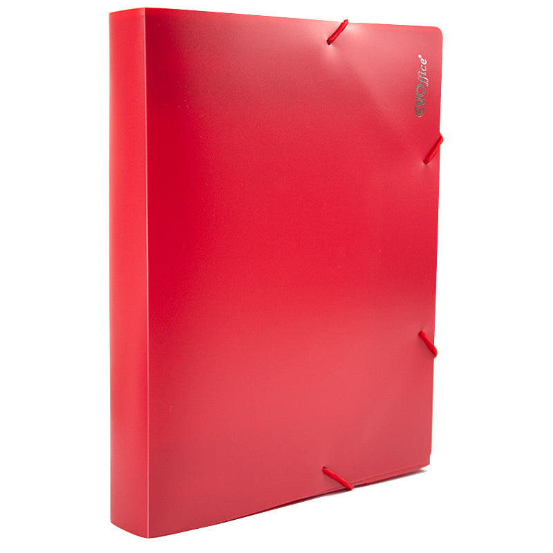 Mapa plastic rigid cu elastic si burduf 40 mm rosu EVOffice