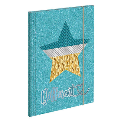 Mapa premium, efect holografic, Star, inchidere cu elastic 23.5x31.5 cm S-COOL