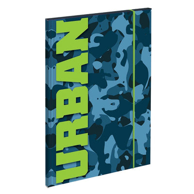 Mapa premium, lucioasa, Military Blue, inchidere cu elastic 23.5x31.5 cm S-COOL