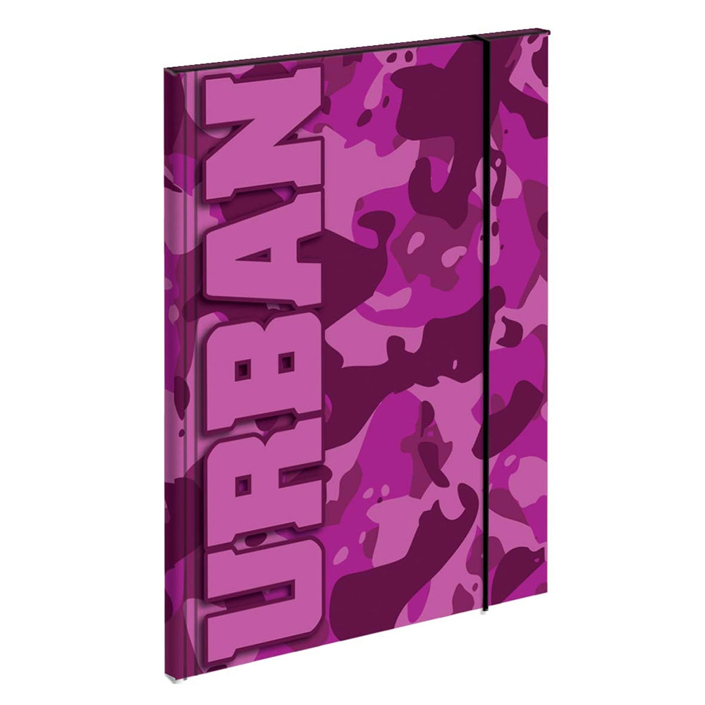 Mapa Premium S-Cool Military Purple 23.5x31.5 cm din carton 600g laminat lucios cu inchidere elastic si 3 clape