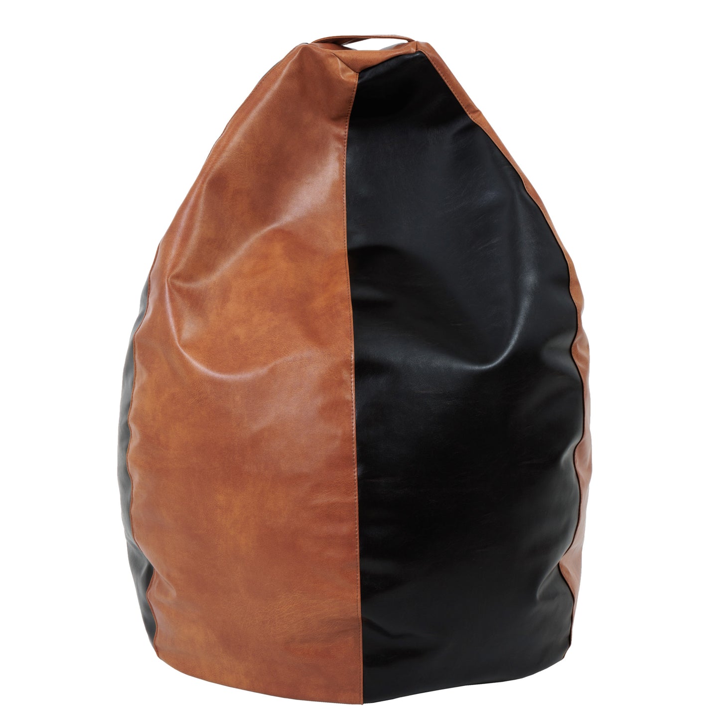 Fotolii puf Mara - imitatie piele - coniac/wenge
