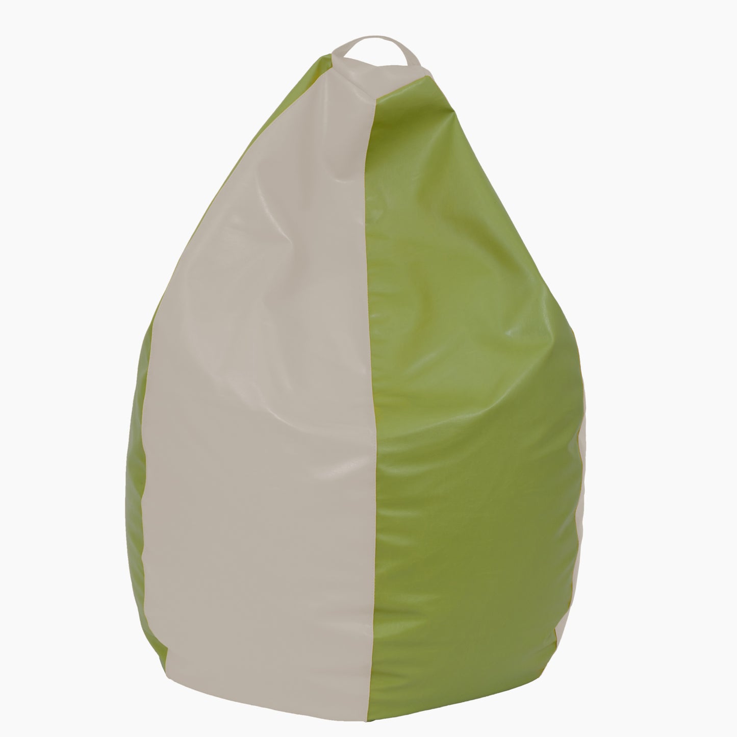 Fotolii puf Mara - imitatie piele - crem/verde