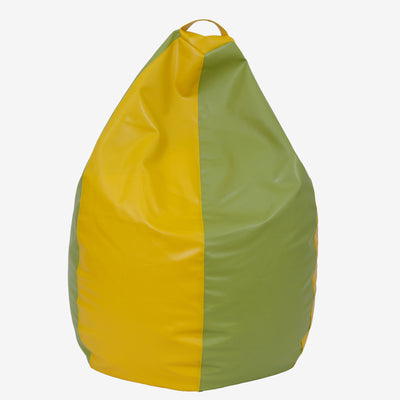 Fotolii puf Mara - imitatie piele - galben/verde