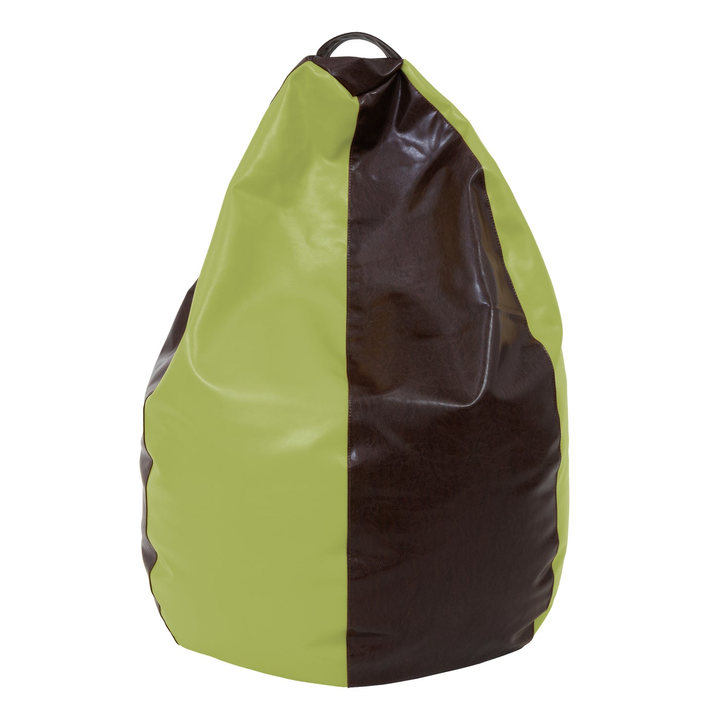 Fotolii puf Mara - imitatie piele - maro/verde