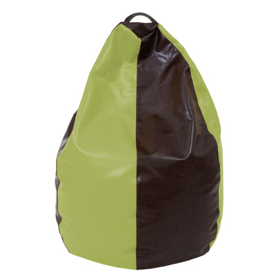 Fotolii puf Mara - imitatie piele - maro/verde