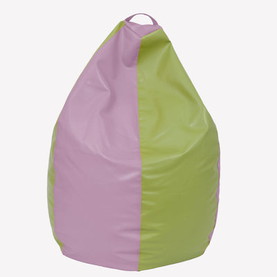 Fotolii puf Mara - imitatie piele - mov/verde