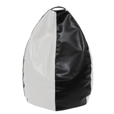 Fotolii puf Mara - imitatie piele - negru/alb