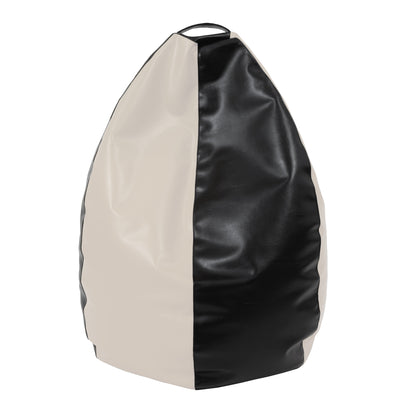 Fotolii puf Mara - imitatie piele - negru/crem