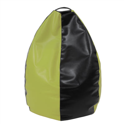 Fotolii puf Mara - imitatie piele - negru/verde