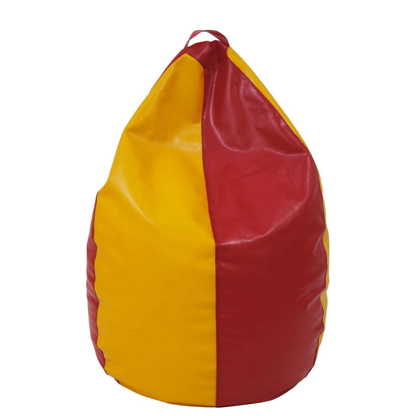 Fotolii puf Mara - imitatie piele - rosu/galben