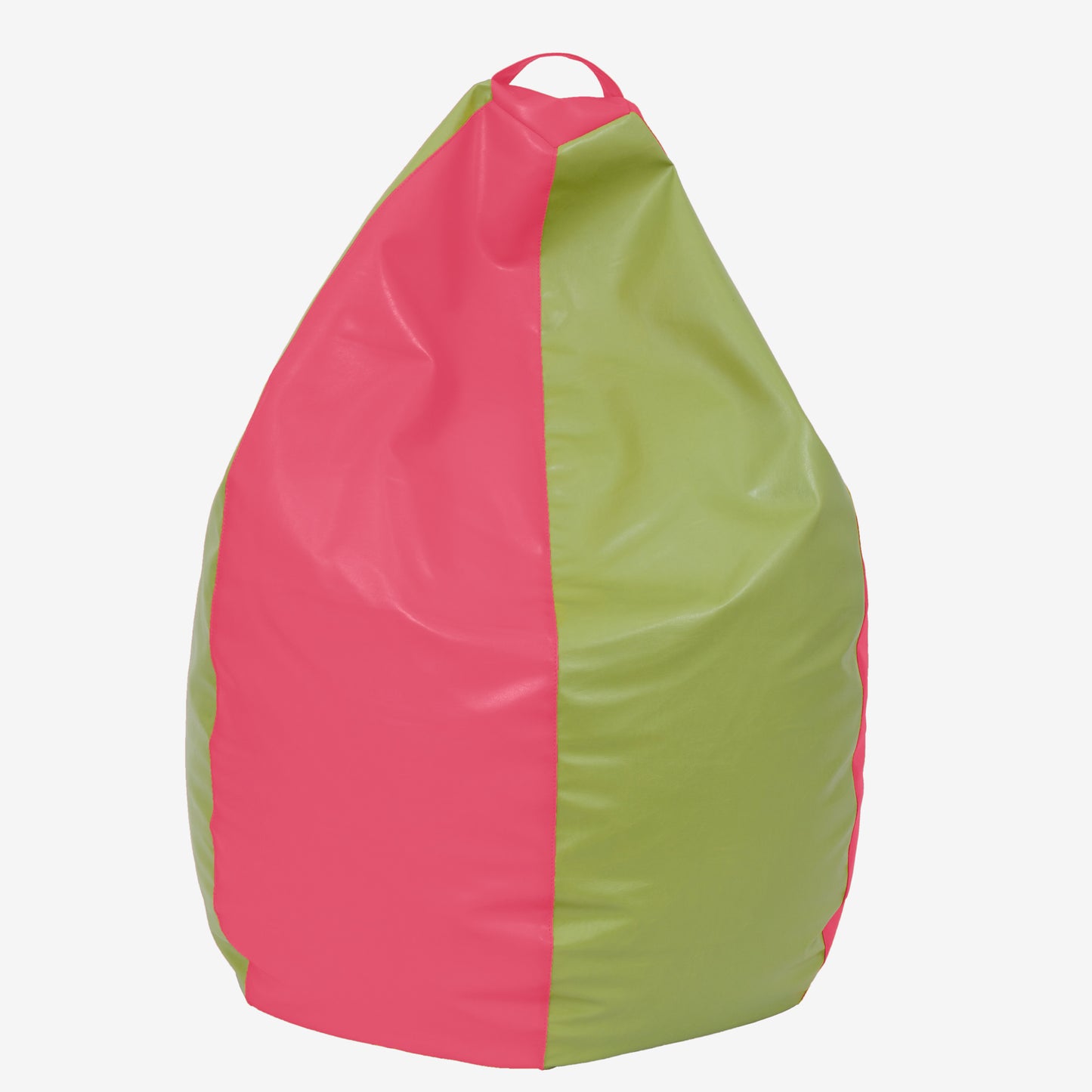 Fotolii puf Mara - imitatie piele - roz/verde