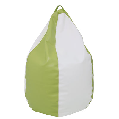 Fotolii puf Mara - imitatie piele - verde/alb