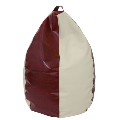 Fotolii puf Mara - imitatie piele - bordo/crem