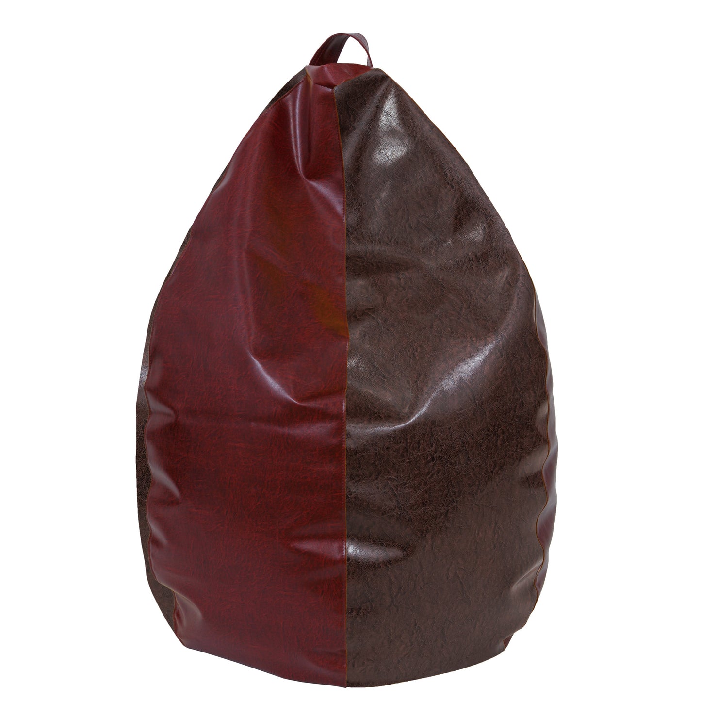Fotolii puf Mara - imitatie piele - bordo/maro