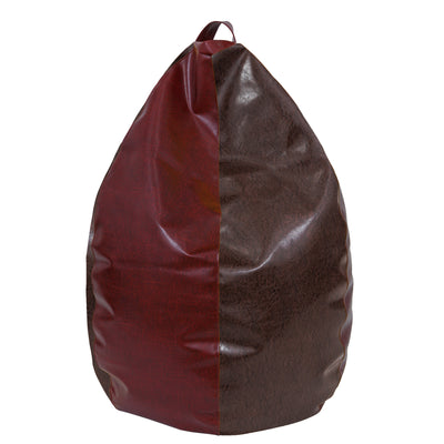 Fotolii puf Mara - imitatie piele - bordo/maro