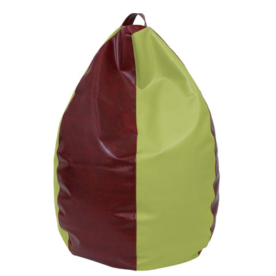 Fotolii puf Mara - imitatie piele - bordo/verde