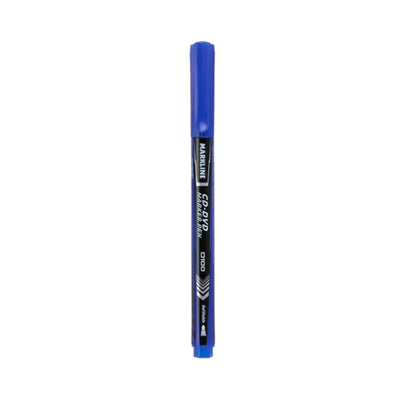 Marker permanent CD/DVD LINC Markline albastru cu varf ultra-fin scriere pe orice suprafata rezistenta 24h fara capac
