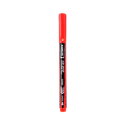 Marker permanent CD/DVD LINC Markline rosu varf ultra-fin scriere precizie pe orice suprafata rezistenta 24h fara capac
