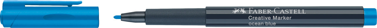 Marker creativ albastru ocean Faber-Castell 1.5 mm pentru ceramica sticla si metal