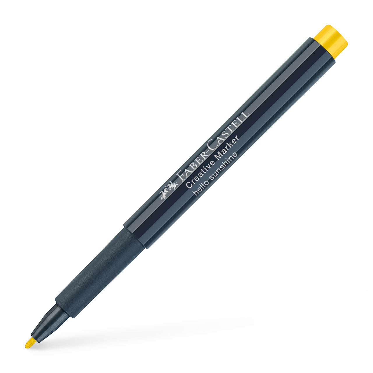 Marker creativ galben Faber-Castell 1.5 mm pentru sticla ceramica metal si hartie