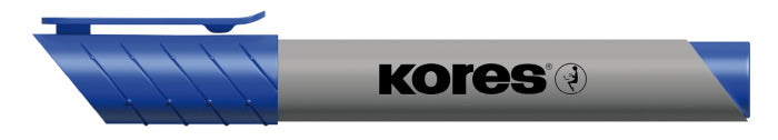 Marker flipchart albastru Kores Eco varf rotund 3mm cerneala pe baza de apa nu trece prin hartie