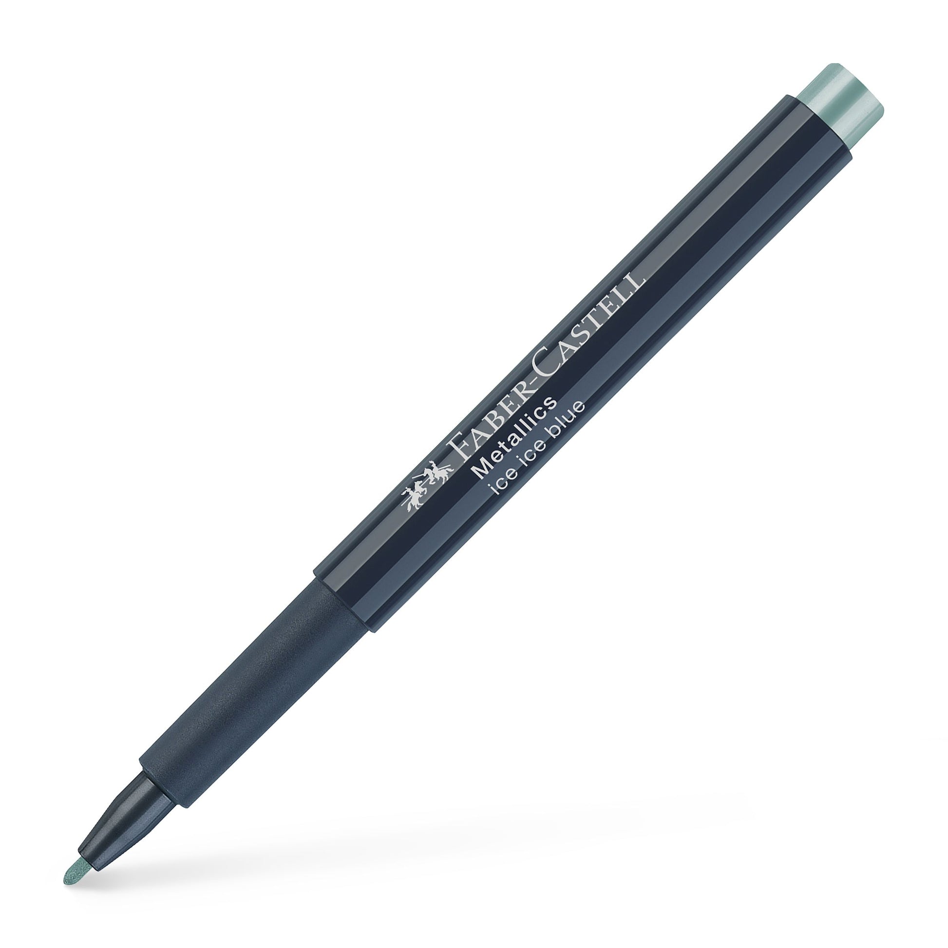 Marker metalizat argintiu Faber-Castell 1.5 mm pentru hartie neagra sticla si ceramica
