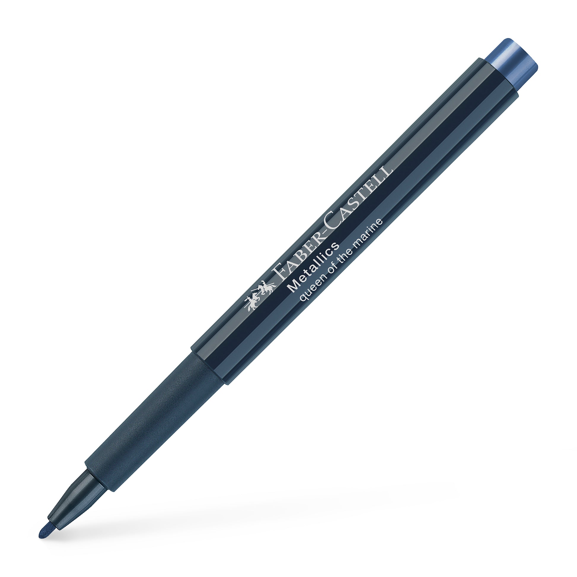 Marker metalizat bleumarin Faber-Castell 1.5 mm pentru hartie neagra sticla plastic si metal