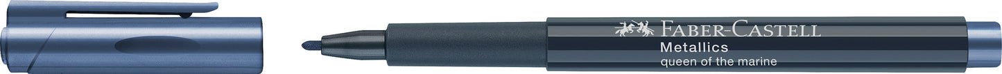 Marker metalizat bleumarin Faber-Castell 1.5 mm pentru hartie neagra sticla plastic si metal