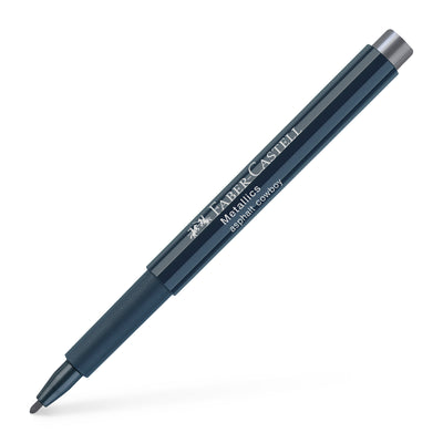 Marker metalizat gri asfalt Faber-Castell 1.5 mm pentru hartie neagra sticla si metal