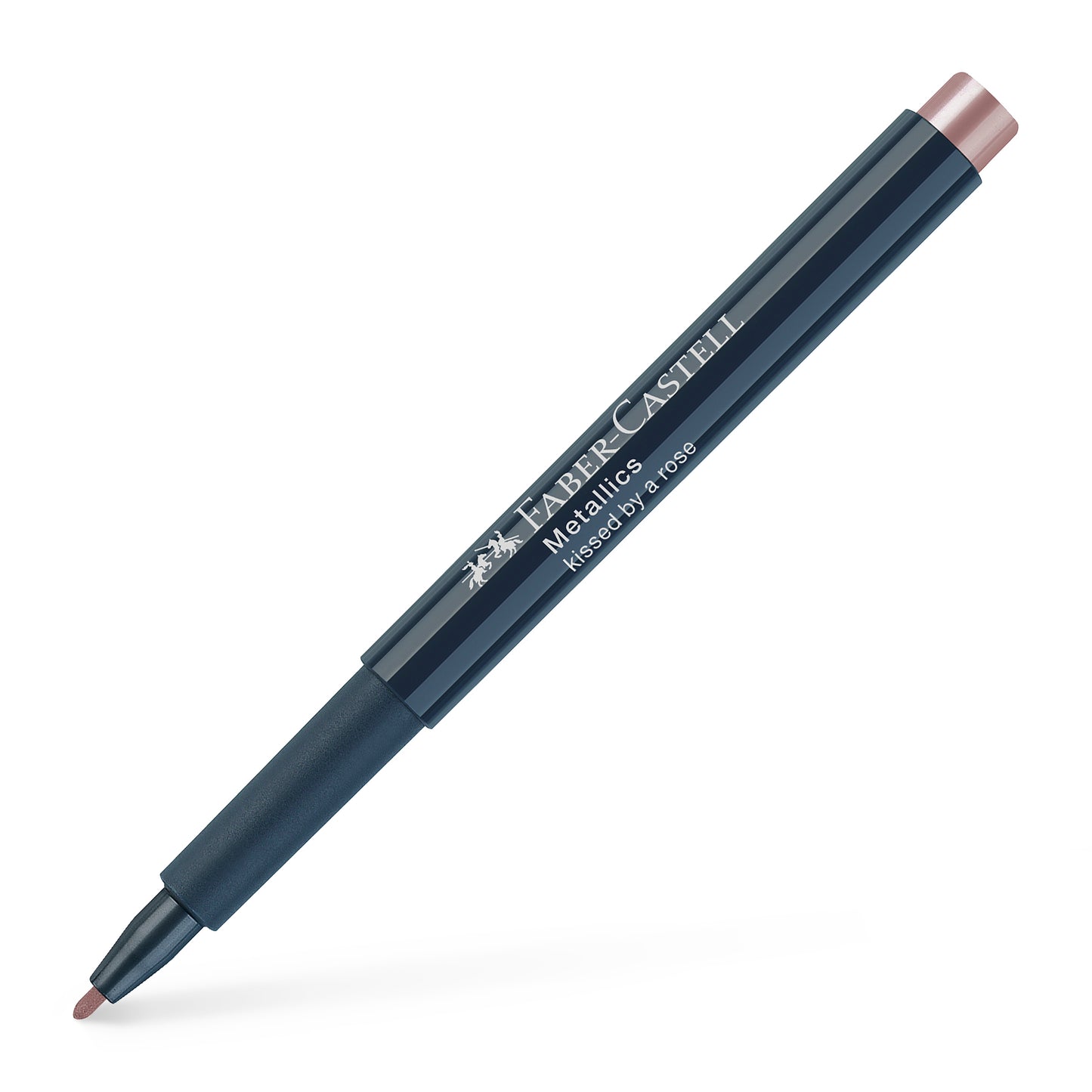 Marker metalizat rose Faber-Castell 1.5 mm pentru hartie neagra sticla plastic si metal